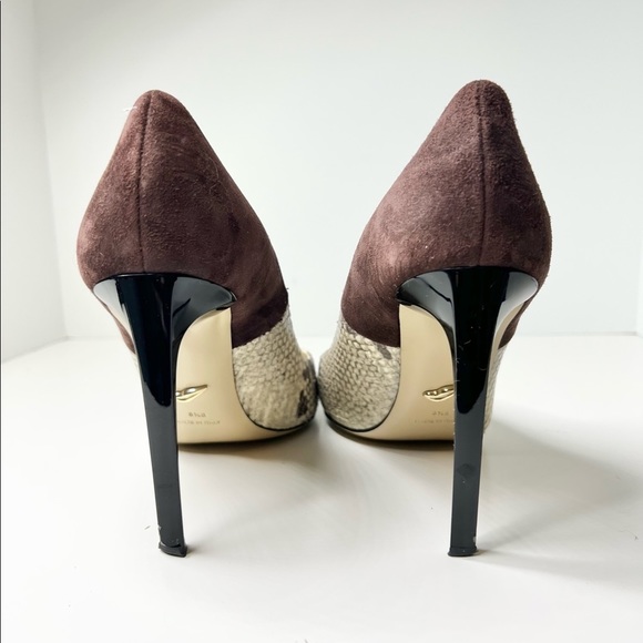 Diane Von Furstenberg Suede, Patent and Reptile Print pumps, 8.5 - Picture 4 of 7